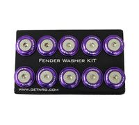 NRG Fender Washer Kit w/Rivets For Plastic (Purple) - Set of 10 - My Store