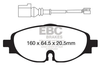 compare product EBC 14+ Audi A3 1.8 Turbo Yellowstuff Front Brake Pads