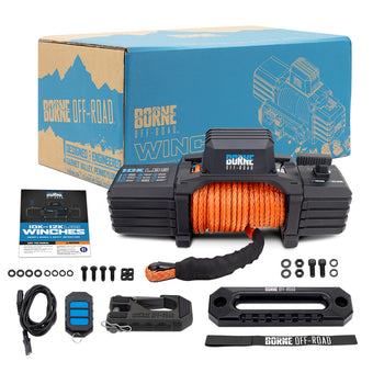 compare product Borne Off-Road 10K Winch - Orange Synthetic Rope