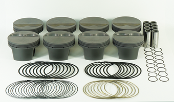 compare product Mahle MS Piston Set SBC 350ci 4.000in Bore 3.480/3.500stk 5.7in Rod .927 Pin -5cc 10.3 CR Set of 8