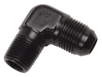 compare product Russell Performance -12 AN to 1/2in NPT 90 Degree Flare to Pipe Adapter (Black)