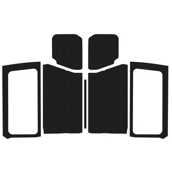 compare product DEI 18-23 Jeep Wrangler JL 2-Door Boom Mat Complete Headliner Kit - 7 Piece - Black