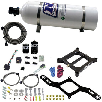 compare product Nitrous Express 4150 RNC Conventional Nitrous Plate Kit w/.375in Solenoid w/15lb Bottle