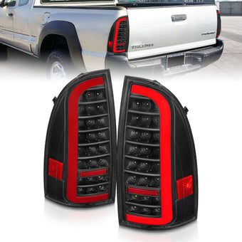 compare product ANZO 05-15 Toyota Tacoma Full LED Tail Lights w/Light Bar Sequential Black Housing Clear Lens