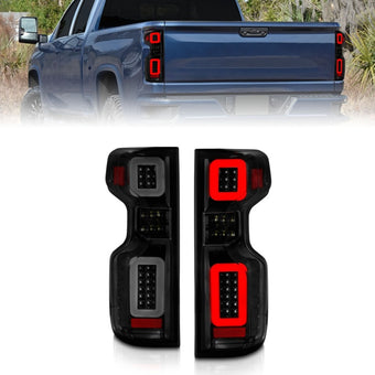 compare product ANZO 19-21 Chevy Silverado Work Truck Full LED Taillights Blk Housing Smoke Lens G2 (w/C light Bars)