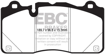 compare product EBC 2016+ Cadillac CTS-V 6.2L Supercharged Yellowstuff Front Brake Pads