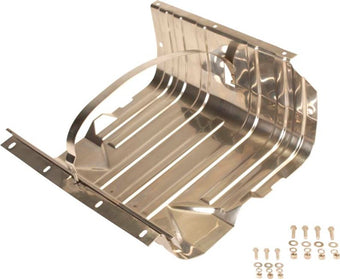 compare product Kentrol 76-90 Jeep CJ/Wrangler YJ Gas Tank Skid Plate with strap - Polished Silver