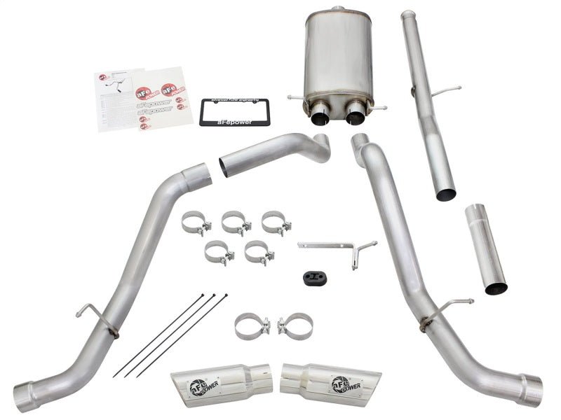 aFe Mach Force - XP Exhaust 3in Cat - Back SS 14 - 15 GM 1500 Trucks 4.3L/5.3L Dual Split w/ Polished Tip - My Store