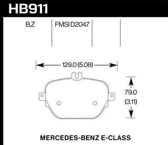 compare product Hawk 17-18 Mercedes-Benz E43 AMG 4Matic 3.0L/ 2018 Mercedes-Benz E400 HPS 5.0 Street Rear Brake Pads