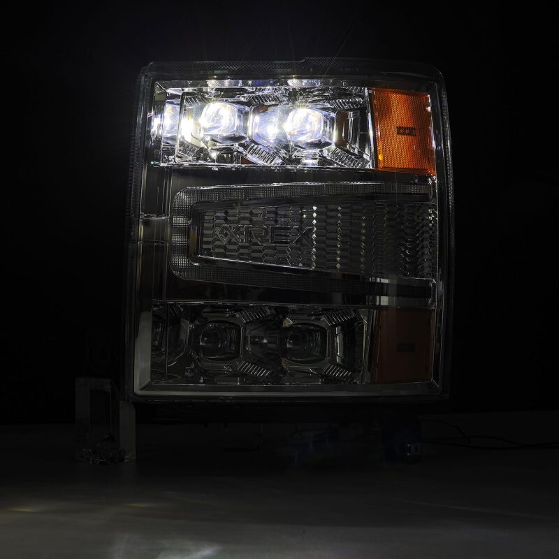 AlphaRex 04 - 15 Chevy 1500HD NOVA - Series LED Proj Headlights Chrome w/Activ Light/Seq Signal & SB DRL - My Store