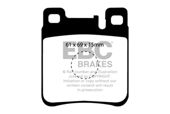 compare product EBC 05-06 Chrysler Crossfire 3.2 SRT6 Redstuff Rear Brake Pads