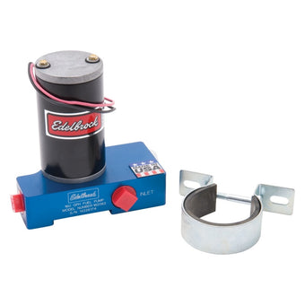 compare product Edelbrock Fuel Pump Electric Quiet-Flo Carbureted 160GPH 1/2In In 1/2In Out 160 GPH Blue