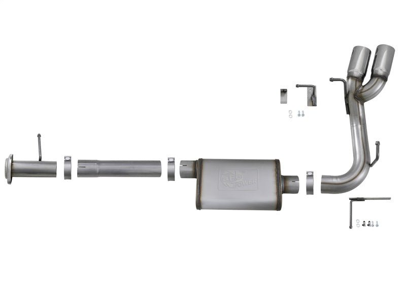 aFe Rebel Series CB 3in Middle Side Exit SS Exht w/Polish Tips 15 - 17 Chevy Colorado / GMC Canyon - My Store