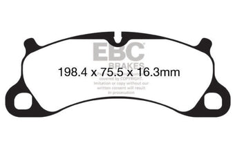 compare product EBC 12-15 Porsche 911 (991) (Cast Iron Rotor only) 3.8 Carrera S Yellowstuff Front Brake Pads