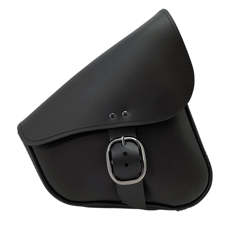 Willie & Max HD Sportsters, Custom Hard Tails Leather Swingarm Bag Dual Shock w/Blk Buckle - Black - My Store