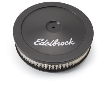 compare product Edelbrock Air Cleaner Pro-Flo Series Round Steel Top Paper Element 10In Dia X 3 5In Black