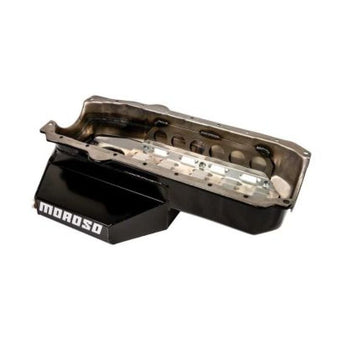compare product Moroso Chevrolet Small Block w/2 Piece Rear Main Seal Circle Track 6.5 Deep Oil Pan
