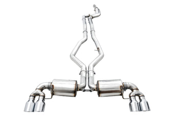 compare product AWE Tuning 2019+ BMW M340i (G20) Non-Resonated Touring Edition Exhaust - Quad Chrome Silver Tips