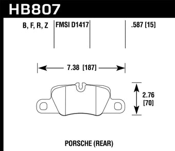 compare product Hawk 2014 Porsche 911 Performance Ceramic Street Rear Brake Pads