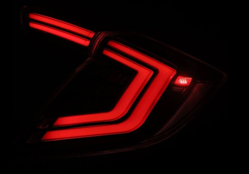 AlphaRex 16 - 21 Honda Civic Hatchback / Type - R FK8 Nova - Series LED Tail Lights (Pair) - Black - My Store