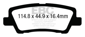 compare product EBC 12+ Cadillac ATS 2.0 Turbo Redstuff Rear Brake Pads