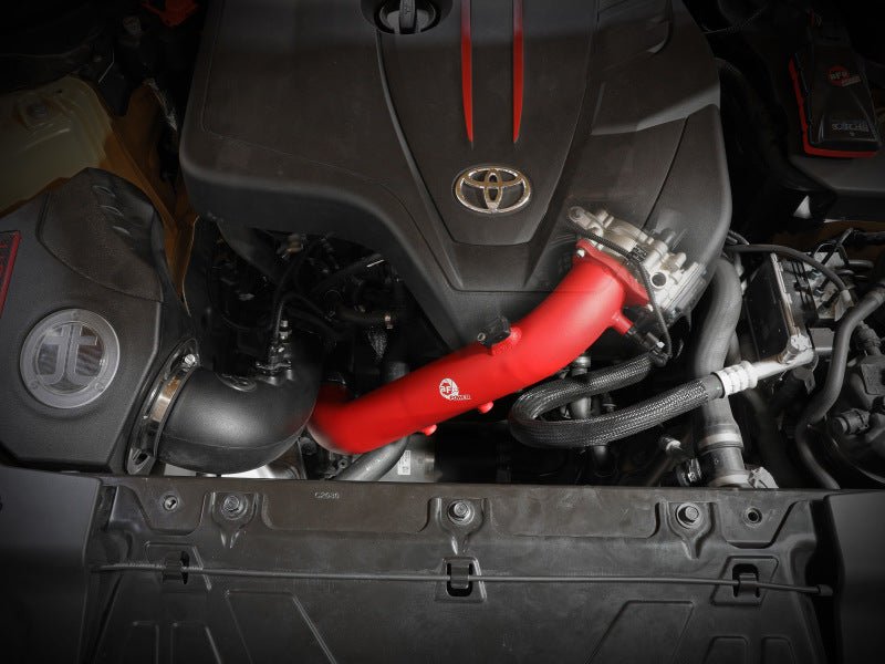 aFe BladeRunner Red 2 - 3/4in Aluminum Charge Pipe 2021 Toyota Supra GR (A90) I4 - 2.0L (t) B48 - My Store