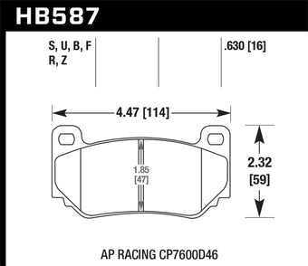 compare product Hawk AP Racing CP7600 DTC-70 Race Brake Pads