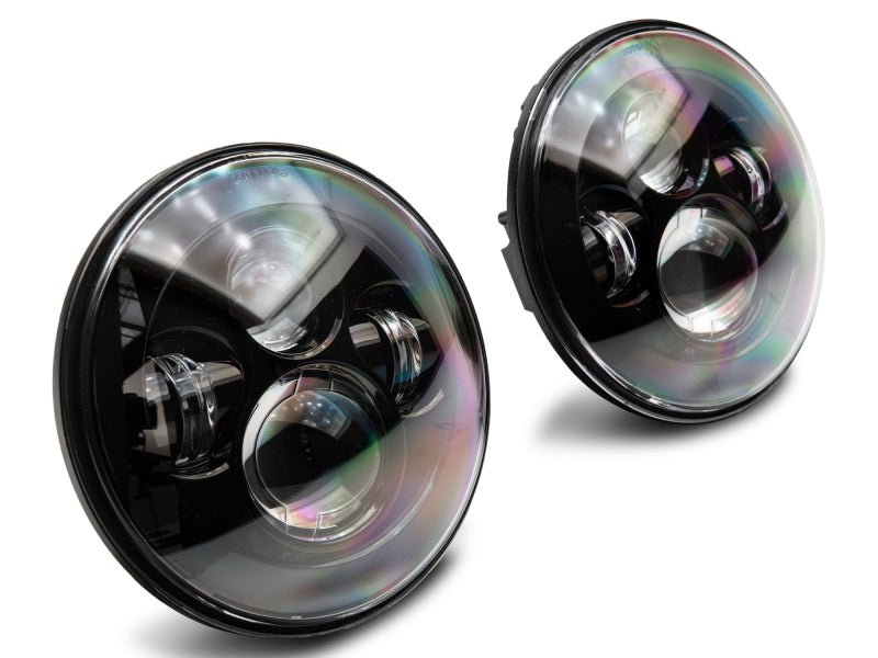 Raxiom 97 - 18 Jeep Wrangler TJ/JK Axial Series LED Daymaker Headlights - Black Housing (Clear Lens) - My Store