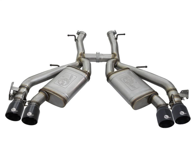 aFe MACHForce XP 3in 304 SS Axle - Back Exhaust Dual Exhaust (NPP) w/ Black Tips 16 - 17 Camaro SS V8 - My Store