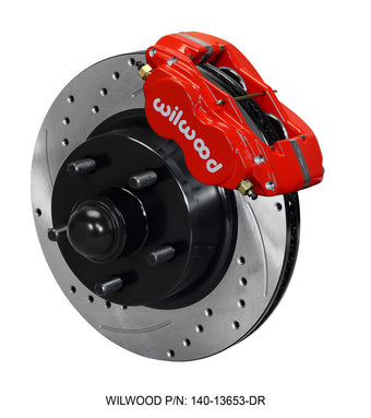 compare product Wilwood Forged Dynalite-M Front Kit 11.30in 1 PC Rotor&Hub Drill-Red 60-68 Ford / Mercury Full Size