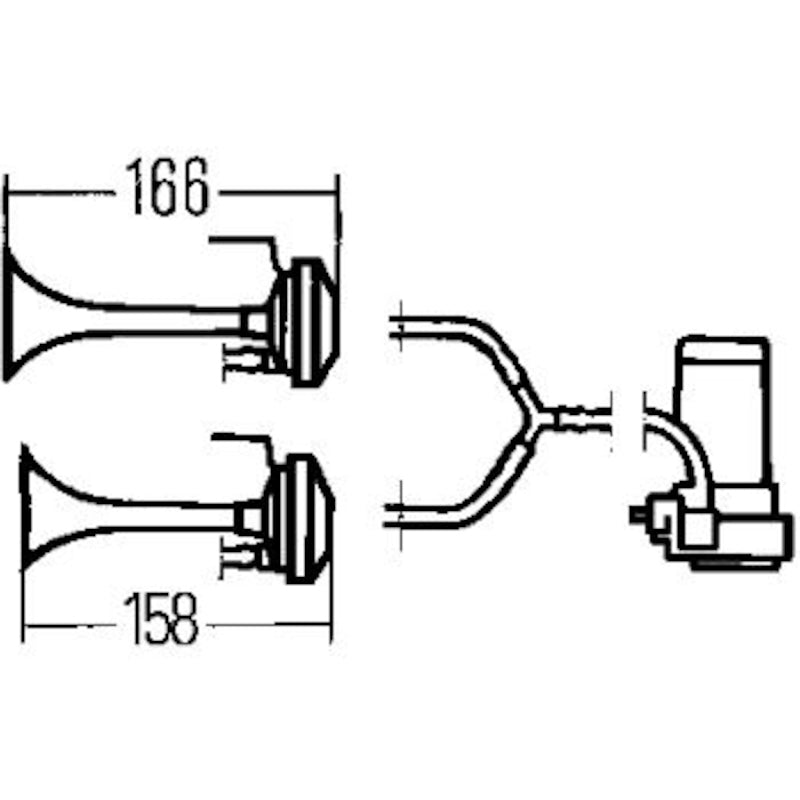Hella Twin Trumpet Horn Kit 12V 240W 795 - 800Hz 118dB - My Store