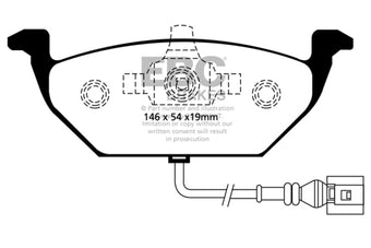compare product EBC 00-05 Volkswagen Beetle 2.0 Yellowstuff Front Brake Pads
