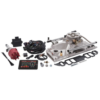 compare product Edelbrock Pro Flo 4 EFI System Seq Port BBC Rect Port 625 Max HP 35lb/hr Satin Finish