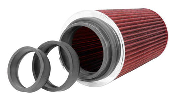 compare product K&N Universal Air Filter Chrome Round Tapered Red - 4in Flange ID x 1.125in Flange Length x 9.5in H