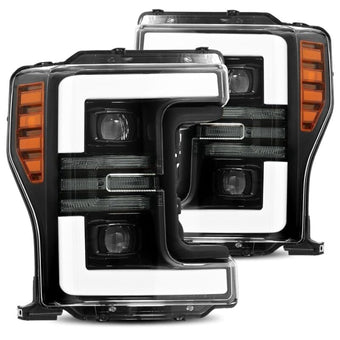 compare product AlphaRex 17-19 Ford F-250 SD PRO-Series Proj Headlights Plank Style Black w/Activ Light/Seq Signal