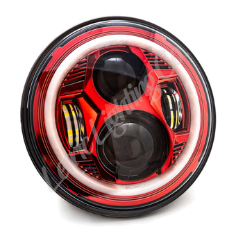 compare product Letric Lighting 7in Red Color Collection LED Headlamp with Full Halo