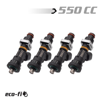 compare product BLOX Racing Eco-Fi Street Injectors 550cc/min w/1/2in Adapter Honda B/D/H Series (Set of 4)