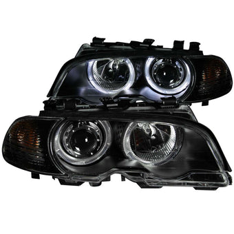 compare product ANZO 2000-2003 BMW 3 Series E46 Projector Headlights w/ Halo Black