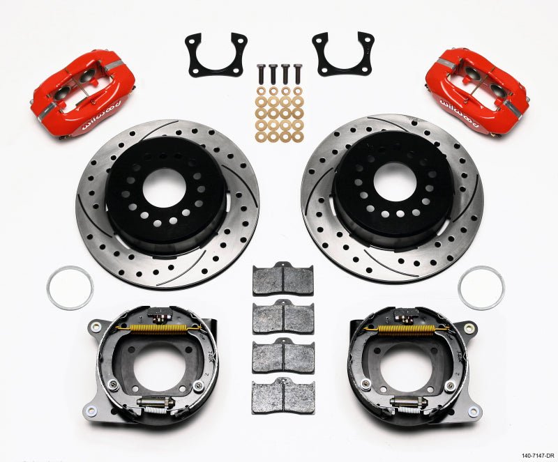 Wilwood Forged Dynalite P/S Park Brake Kit Drilled Red 58 - 64 Olds/Pontiac Ends - My Store