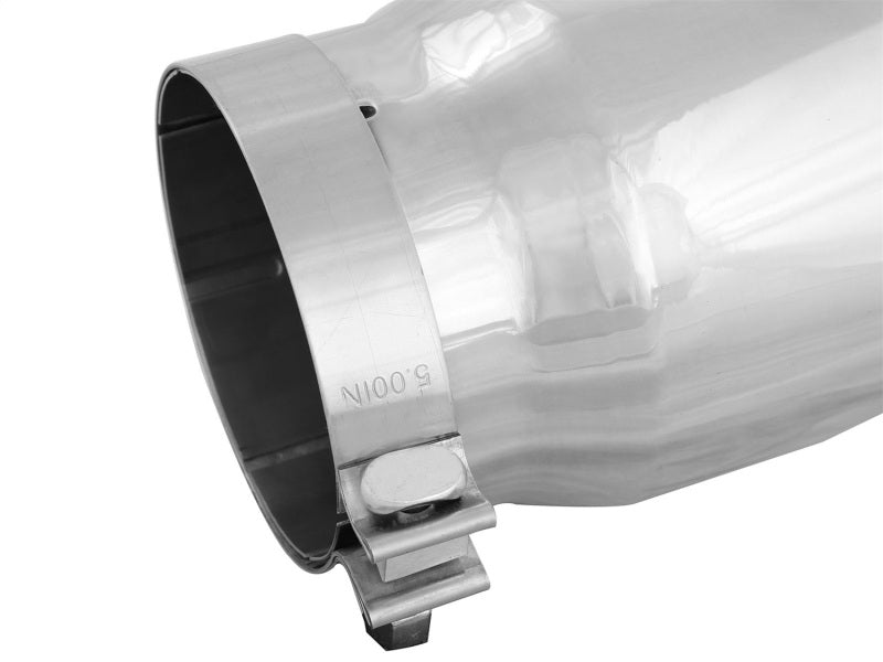 aFe Universal Bolt On Exhaust Tip Polished 5in Inlet x 6in Outlet x 12in Long - My Store