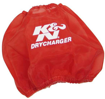 compare product K&N Round Tapered Drycharger Air Filter Wrap Red 7.5in Base ID / 4.5in Top ID / 6in Height