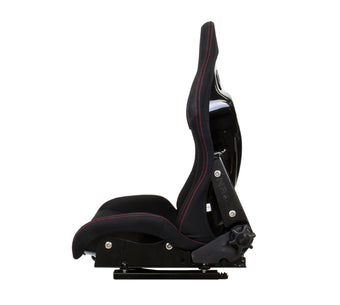 compare product NRG FRP Bucket Seat - Reclinable (Black Cloth w/Red Stitching)