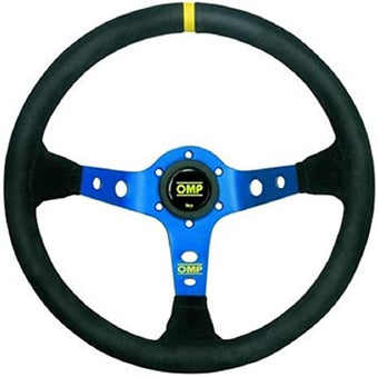 compare product OMP Corsica Dished Steering Wheel Suede 3 Blue Anod