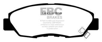 compare product EBC 97 Acura CL 2.2 Redstuff Front Brake Pads