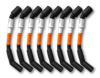 compare product Kooks 10mm Spark Plug Wires - Orange w/Black Boots (8 pc. Set)