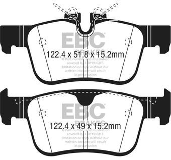 compare product EBC 2017+ Volvo S90 2.0L Turbo Redstuff Rear Brake Pads