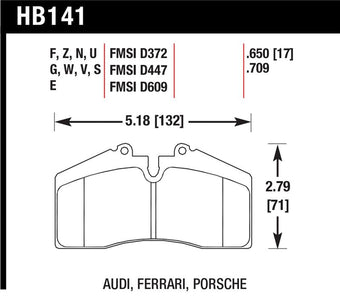 compare product Hawk 94-96 Ferrari 456GT Rear / 91-94 Porsche 911 Rear / 94-98 Porsche 911 Front / 86-91 Porsche 928