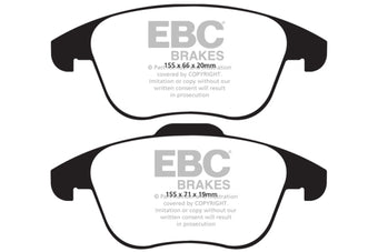 compare product EBC 15 and up Audi Q3 2.0 Turbo Ultimax2 Front Brake Pads