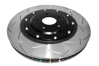 compare product DBA T3 5000 Slotted Series w/ Black Hat Front Right 2012 Nissan GTR R35