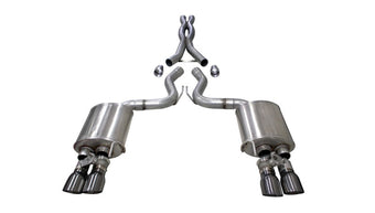 compare product Corsa 2018-2023 Ford Mustang GT Fastback 5.0L 3in Cat-Back System Dual Rear Exit w/ 4in GunmetalTips